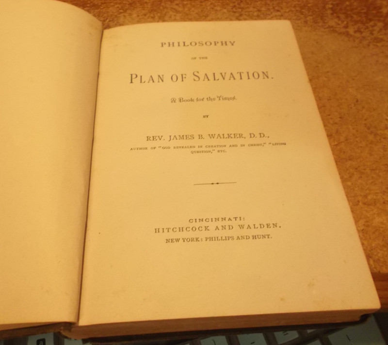 Philosophy of the Plan of Salvation – James Walker – 1855 – HC