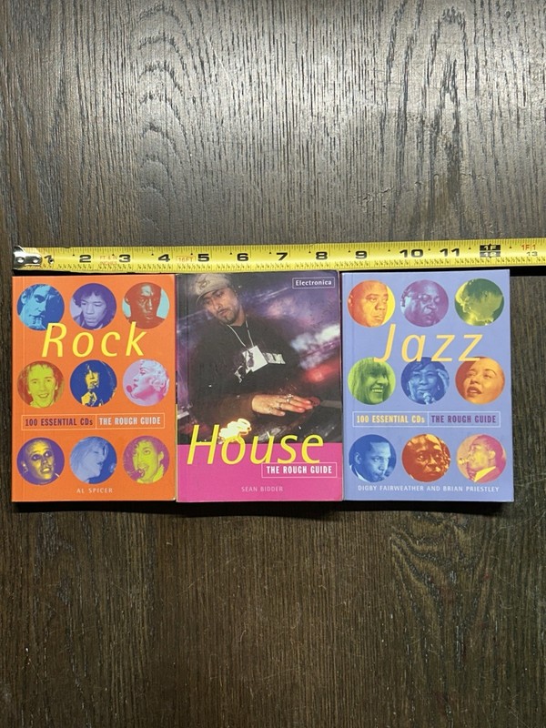 3 Rough Guide 100 Essential CD Books – Rock / Jazz / House – First Editions