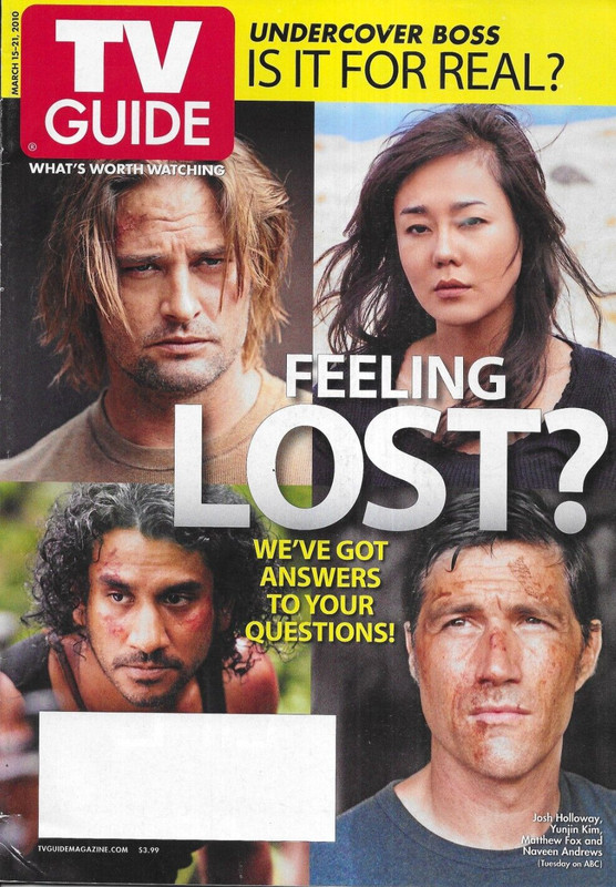 TV Guide Magazine Lost Undercover Boss Aaron Paul Life Shannen Doherty Deadwood.