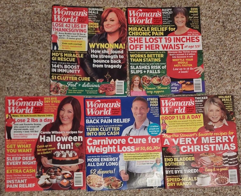 Woman’s World Magazine Lot of 5 Magazines, Free Shipping!