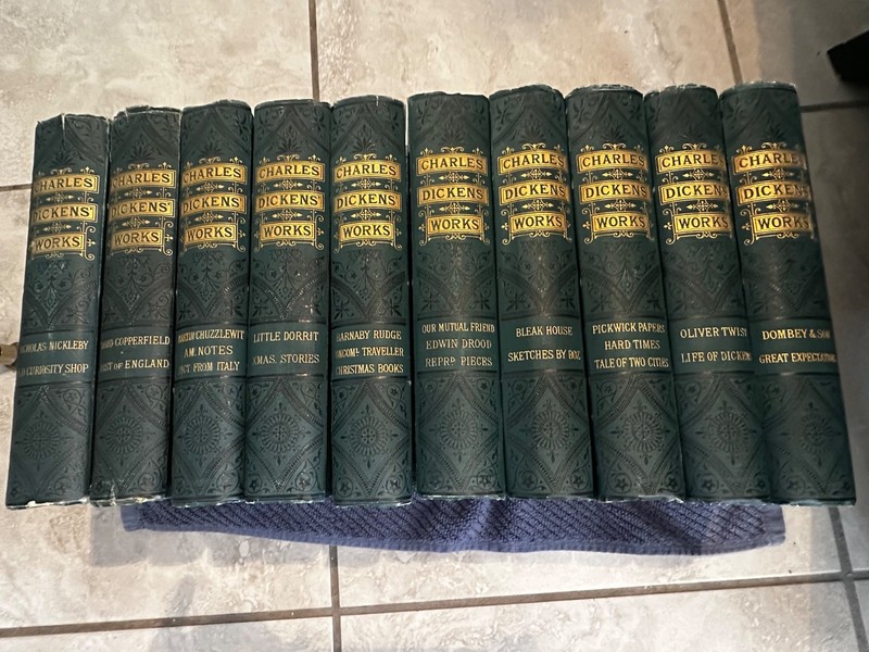 Charles Dickens Complete Works 10 Vol Household Edition 1870s Chapman & Hall