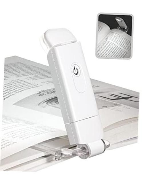 Book Reading Light with Clip, USB Rechargeable Booklight for Reading Daylight