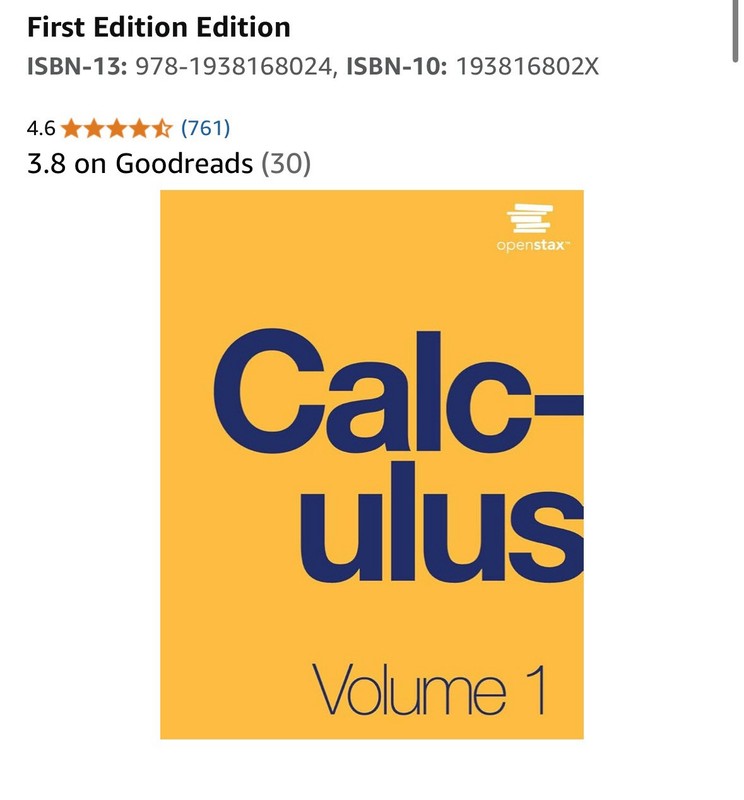 Open Stax Calculus Volume 1 Hardcover