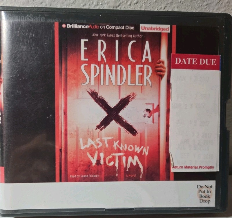 Last Known Victim Erica Spindler 2016, CD Abridged Audio Book Library Purchased