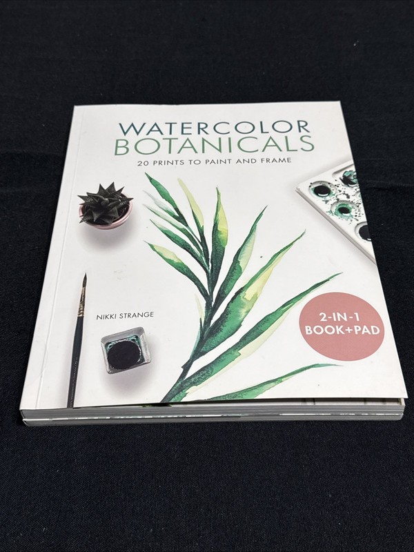 Watercolor Botanicals 20 Prints to Paint & Frame: 2-in-1 Book & Pad Paperback