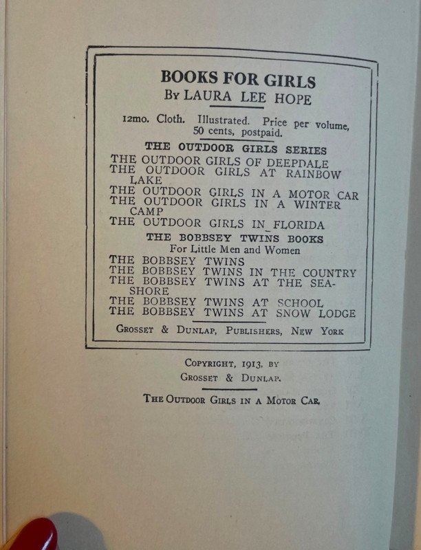 Lot of 4 Outdoor Girls Books Laura Lee Hope 1913–1918 Grosset Dunlap Illustrated gallery