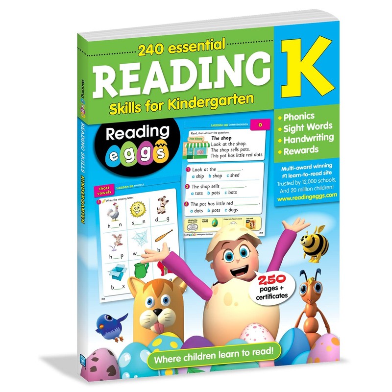 Reading for Kindergarten Workbook – 240 Essential Reading Skills (Reading Eg…