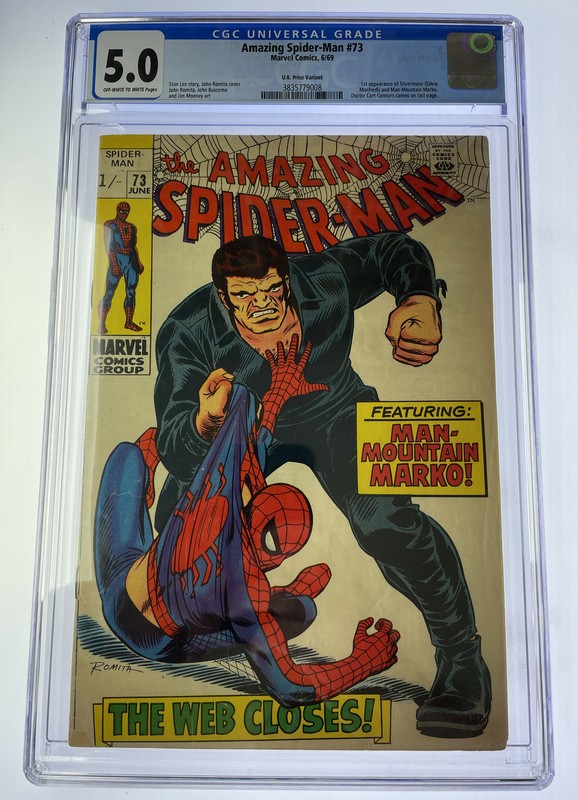 Amazing Spider-Man #73 CGC 5.0 OW/W pages 1969 Marvel Comics 1st app Silvermane