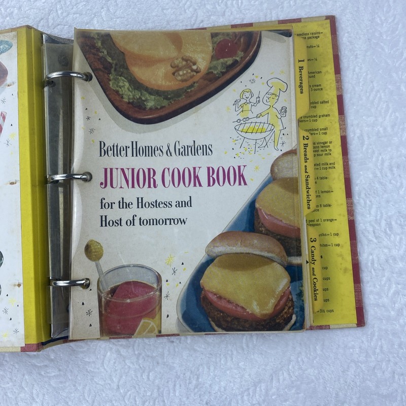Vintage 1955 1st Edition Better Homes & Gardens Junior Cookbook Cloth Red gallery