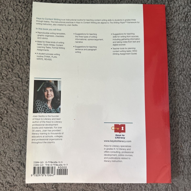 Keys to Content Writing: Joan Sedita - Textbook, by Joan Sedita - Good o gallery