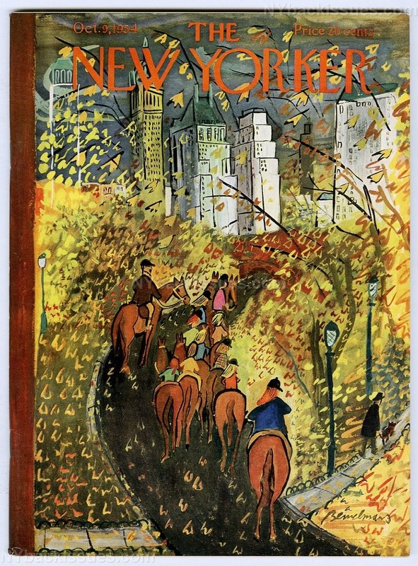 New Yorker magazine October 9 1954 Ludwig Bemelmans autumn Hamilton Basso VFNM