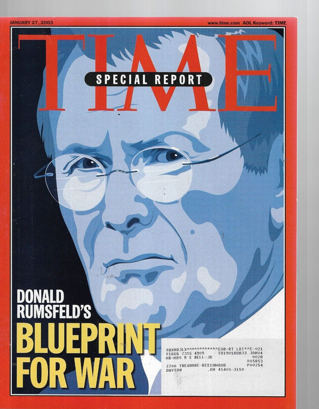 Time Magazine January 27, 2003- Donald Rumsfeld’s Blueprint For War