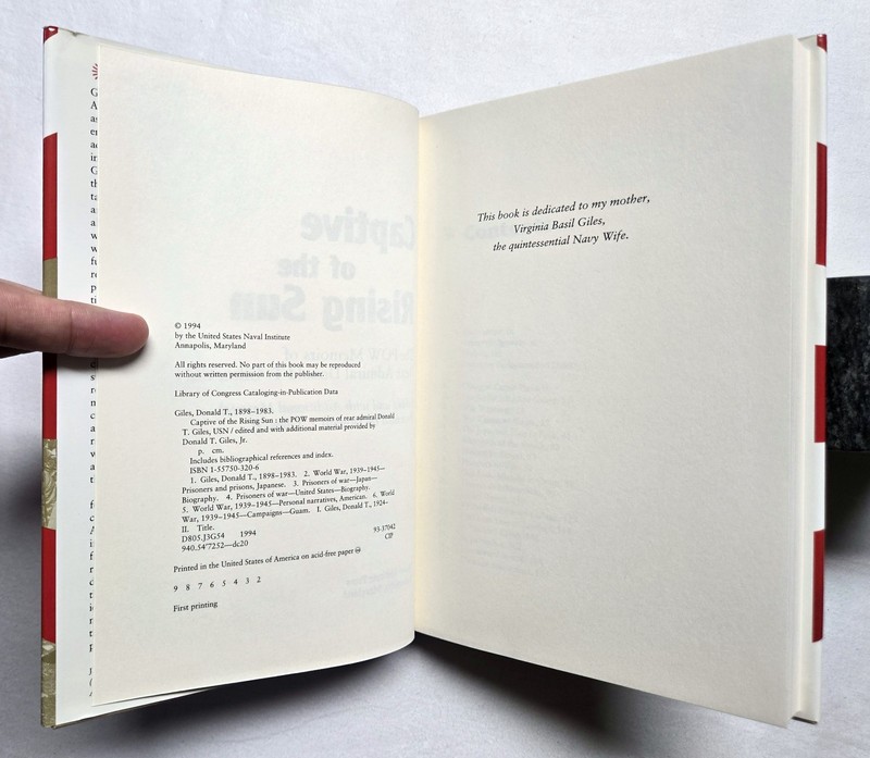 Captive of the Rising Sun : Pow Memoirs of Rear Admiral Donald Giles 1st Print gallery