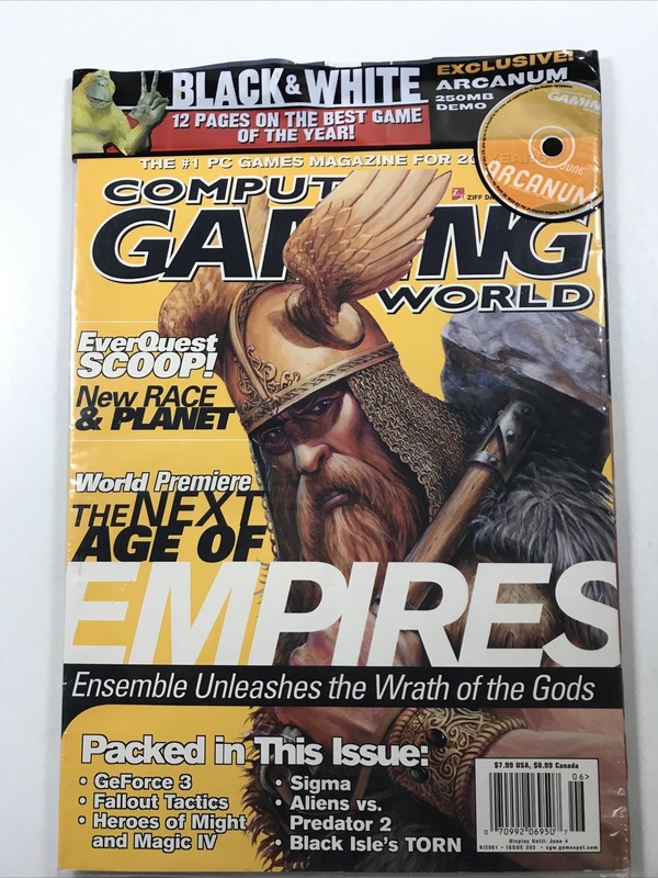 Computer Gaming World Magazine 2001 June #203 CD incl Video Games Strategy
