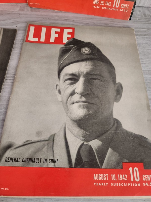 Life Magazines 1942 Feb 18 Jun 29 Aug 10 1944 Jun 19 Lot Of 4 WWII Articles & Ad gallery