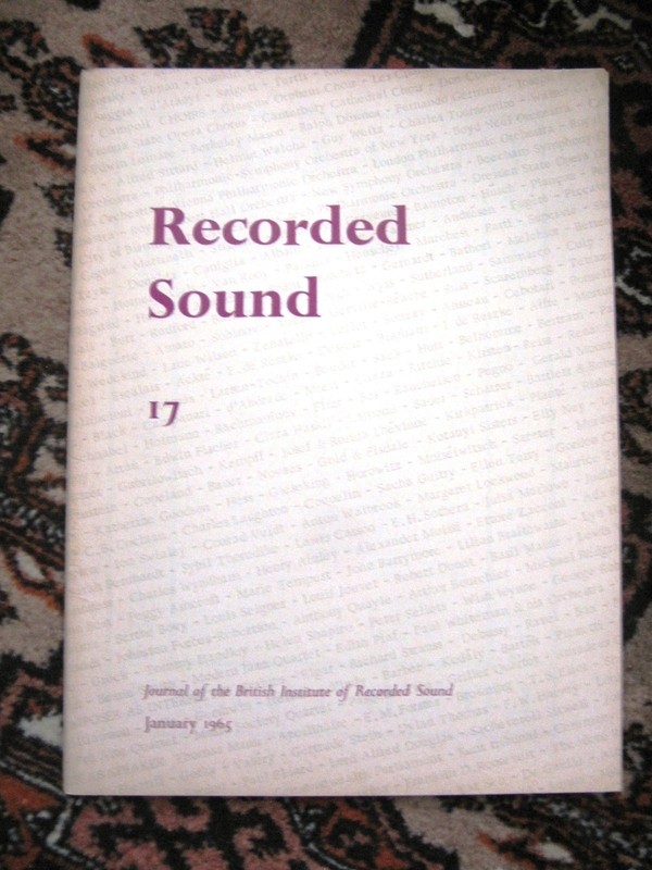 MICHAEL TIPPETT ESSAY Music & Poetry BIRS British Institute RECORDED SOUND 1965