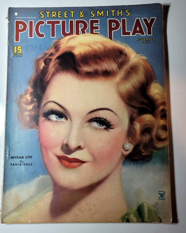 Picture Play Magazine November 1935 Street & Smith Myrna Loy Cover VG