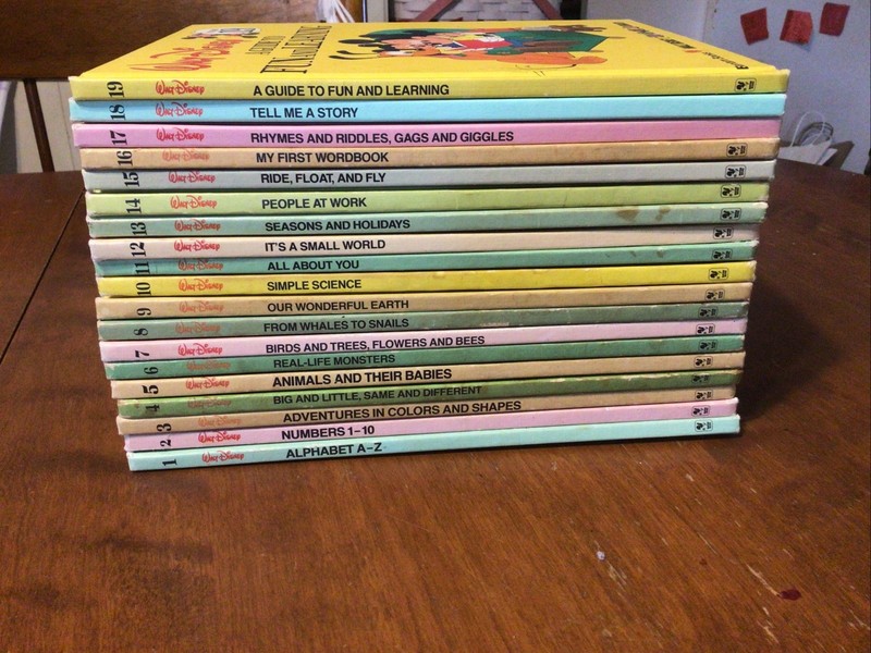 Walt Disney 1983 Lot 19 FUN-TO-LEARN Library Hardcover Book Set 1-19 Complete HC