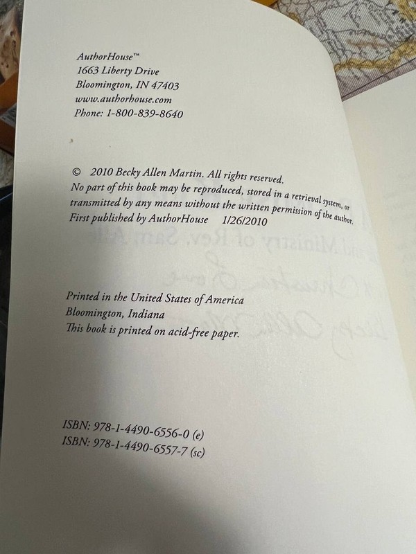 2010 1st ed Book A Promise Kept Rev Sam Allen signed by Becky Allen Martin RV5 gallery
