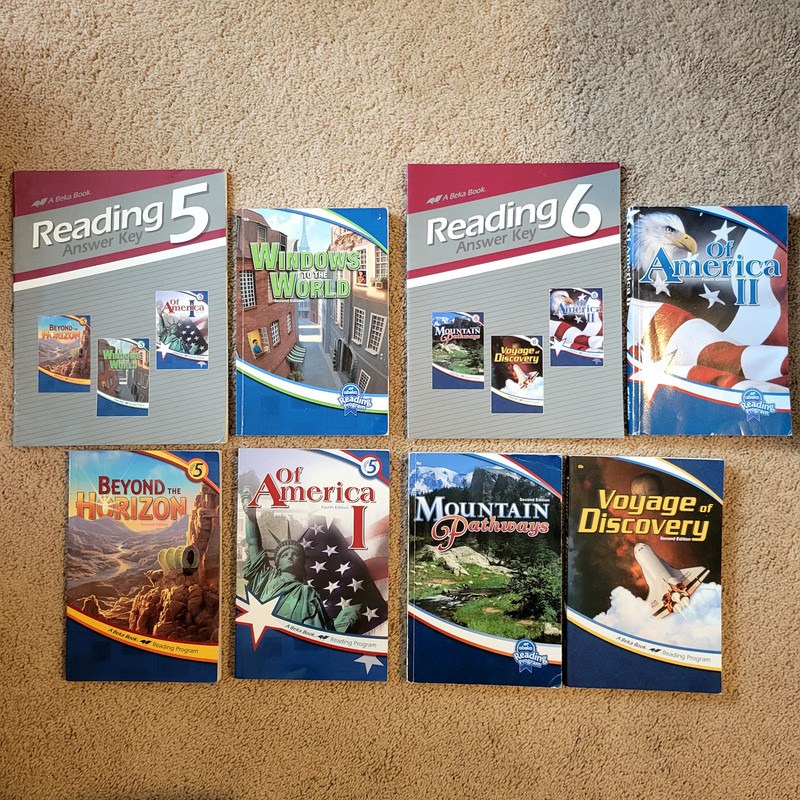 Abeka 5th and 6th Grade Readers, Older Editions, 8 books