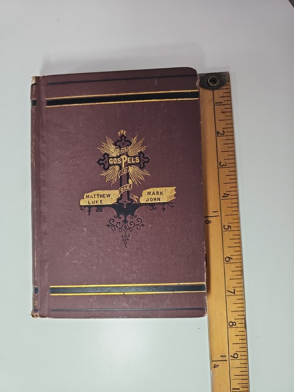 Antique Christian Bible Book The Four Gospels in One Robert Allen Campbell 1875 gallery