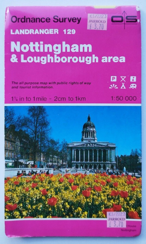 Nottingham & Loughborough Melton Mowbray Landranger Map 129 Ordnance Survey