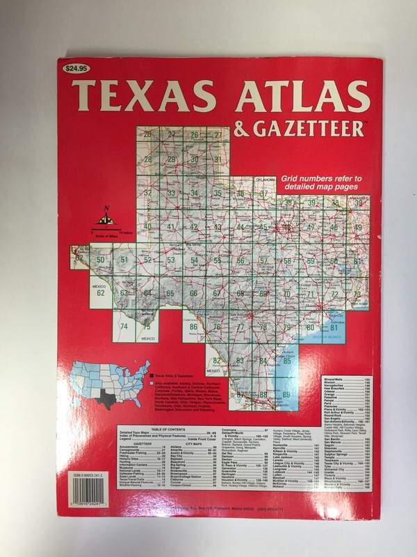 Texas Atlas & Gazetteer Delorme 1995 - 168 Pages - First Edition gallery