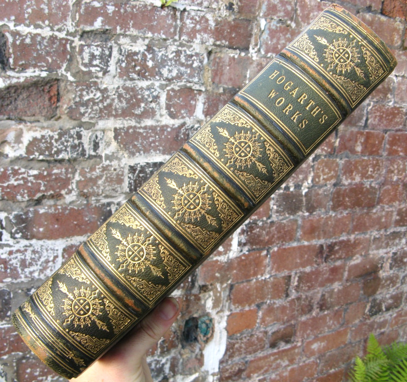 1900 The Works of William Hogarth 150 Engravings Fine Leather Binding