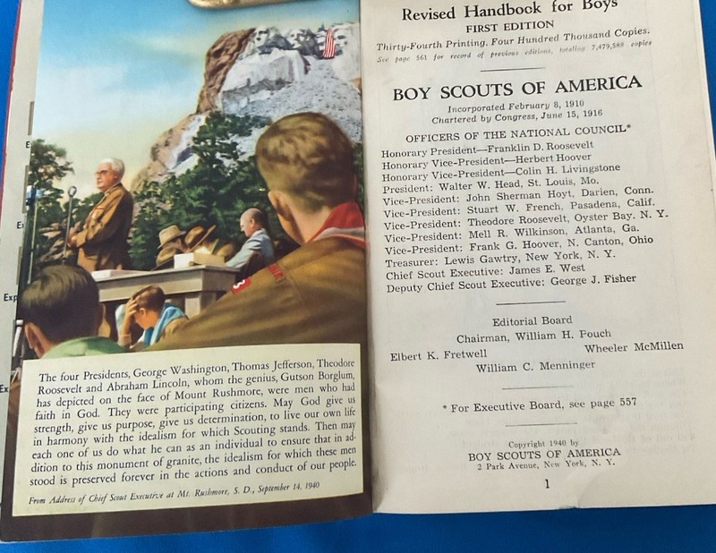 HANDBOOK FOR BOYS 1940 BOY SCOUTS OF AMERICA FIRST EDITION 34th PRINTING gallery