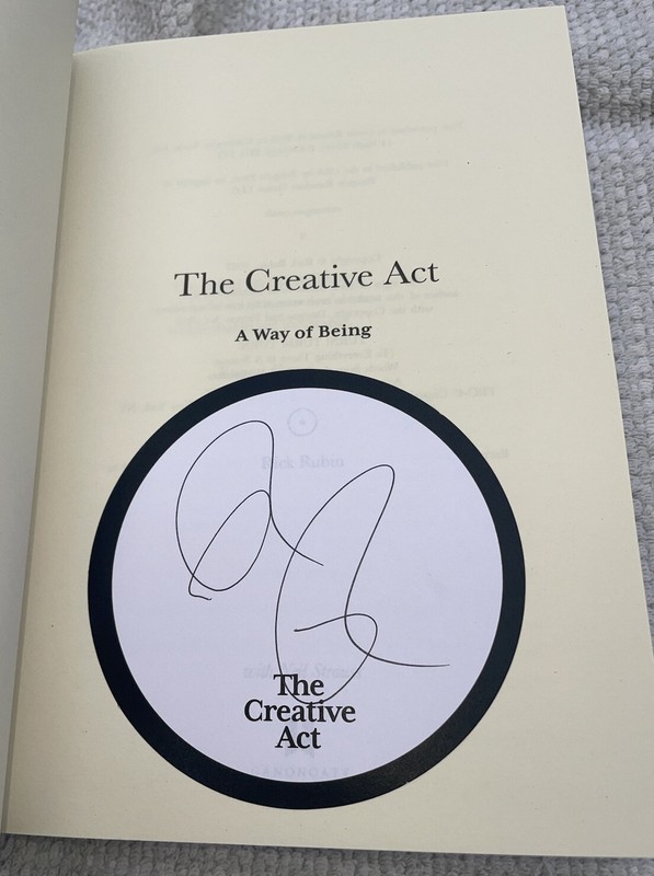 Rick Rubin signed book The Creative Act