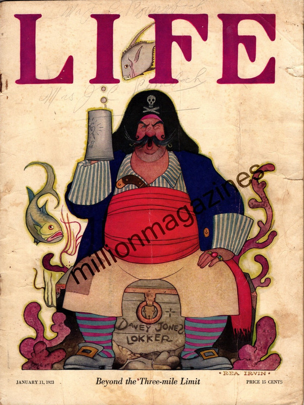 1923 Life January 11 complete magazine – Rea Irvin; Prohibition; John Held Jr