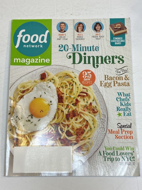 Food Network Magazine Sep 2019 20 Minute Dinners Bacon Egg Pasta Meal Prep Kids