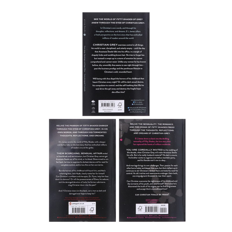 Fifty 50 Shades of Grey, Darker & Freed Trilogy 3 Books By E L James- Fiction-PB gallery