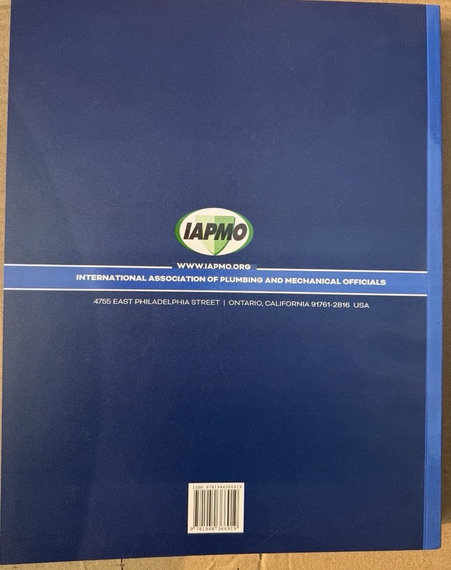 2024 Uniform Plumbing Code Soft Cover w/Tabs IAPMO/ANSI UPC 1 Free Shipping USA gallery
