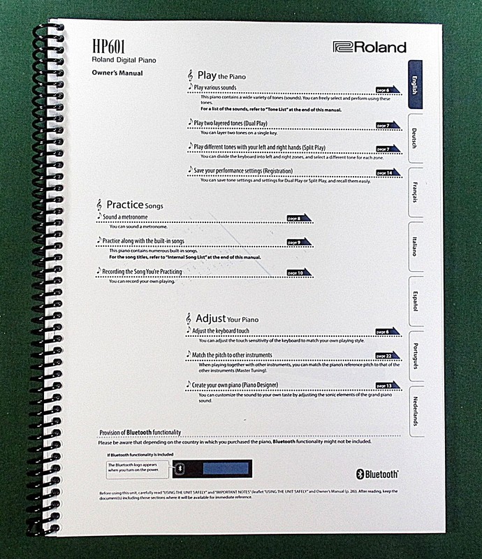 Roland HP601 Owner’s Instruction Manual: 32 Pages & Protective Covers!