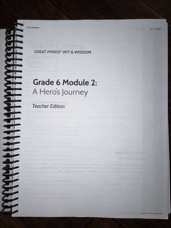 Great Minds Wit & Wisdom Grade 6 Module 2 A Hero’s Journey Teacher’s Ed VGC gallery