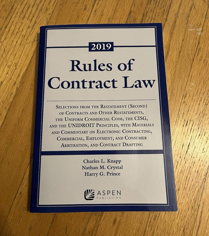 Aspen Publishing Rules of Contract Law 2019 Ed PB Knapp Crystal Prince