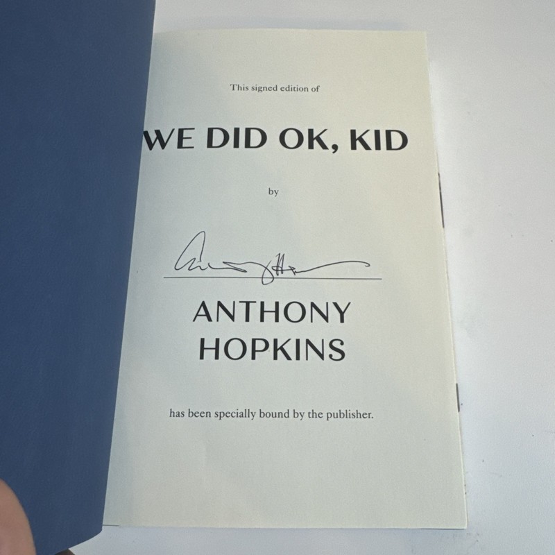 Anthony Hopkins We Did Ok Kid Signed Autographed Memoir Book C gallery