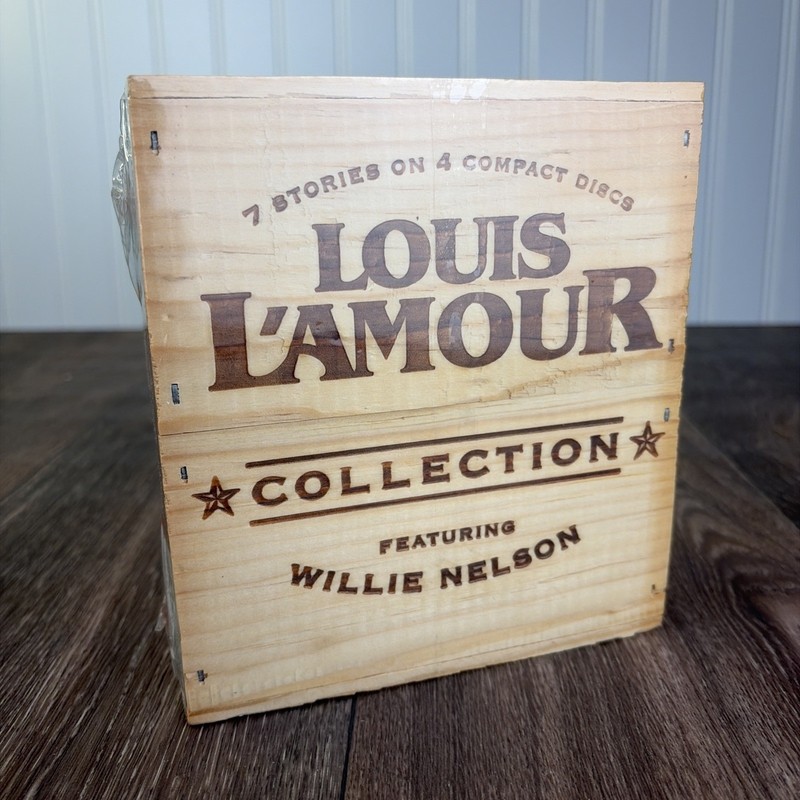 Louis L'Amour Collection 7 Stories on 4 CDs in Wooden Box Read by Willie Nelson gallery