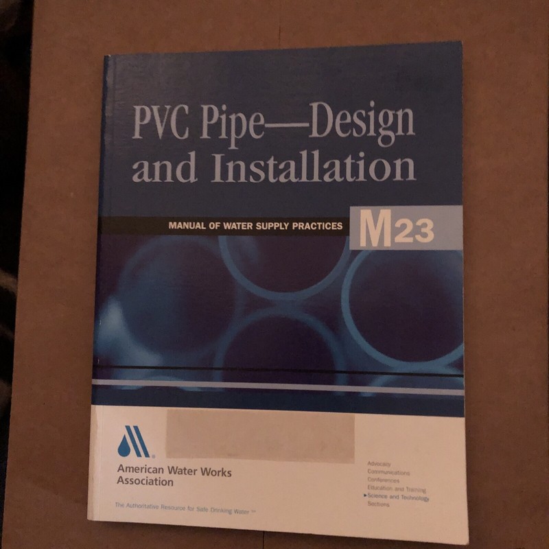 PVC Pipe – Design and Installation – manual of water supply practices – LN
