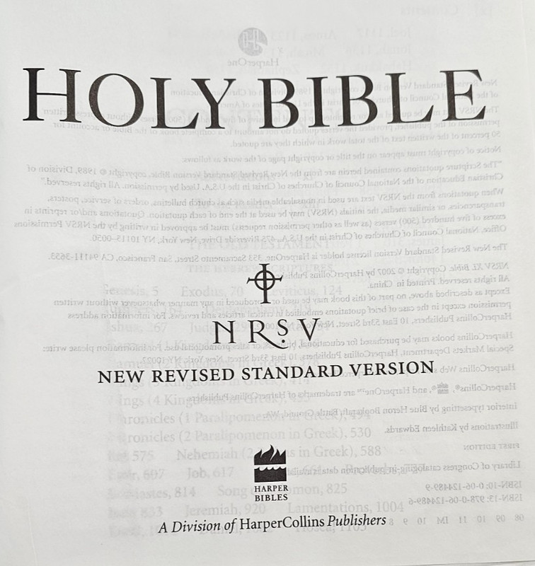 2007 HARPER HOLY BIBLE NEW REVISED STANDARD NRSB XL Ed 1st Ed 2nd prtg LARGER PT gallery