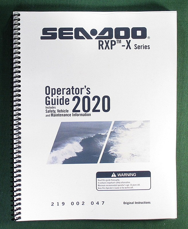 2020 SeaDoo RXP-X Series Operator’s Manual w/ Protective Covers