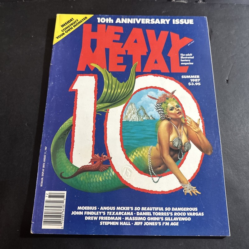 Heavy Metal Magazine Summer 1987 10th Anniversary Mermaid Edition Mz5 Fn