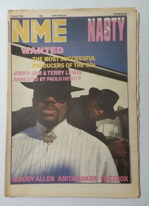 NME New Musical Express (2 Aug 1986) Jimmy Jam/Terry Lewis, 3 Johns, Anita Baker