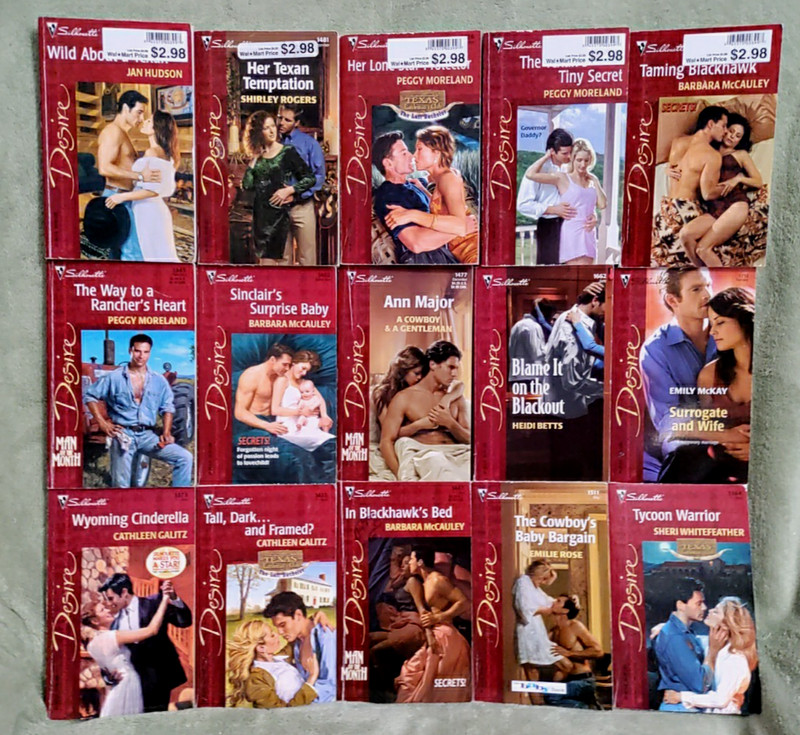 Lot of 15 Silhouette Desire Romance Books 2001-2006 Cowboys Sensual Mixed RJ-4