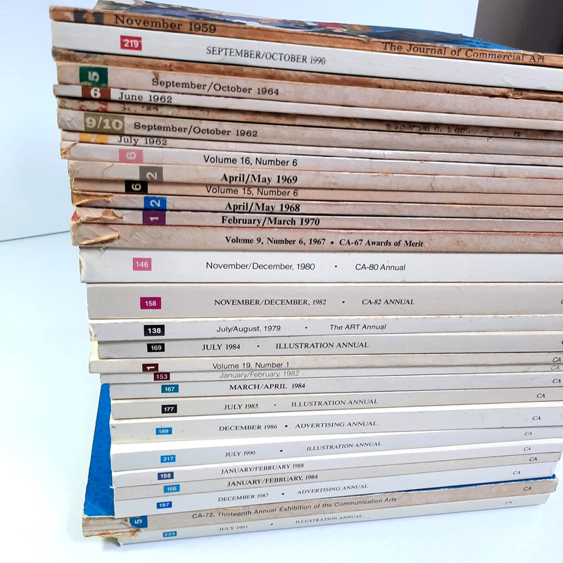 Communication Arts Magazine Lot of 29 1950s-90s Mid-Century Design Illustration gallery