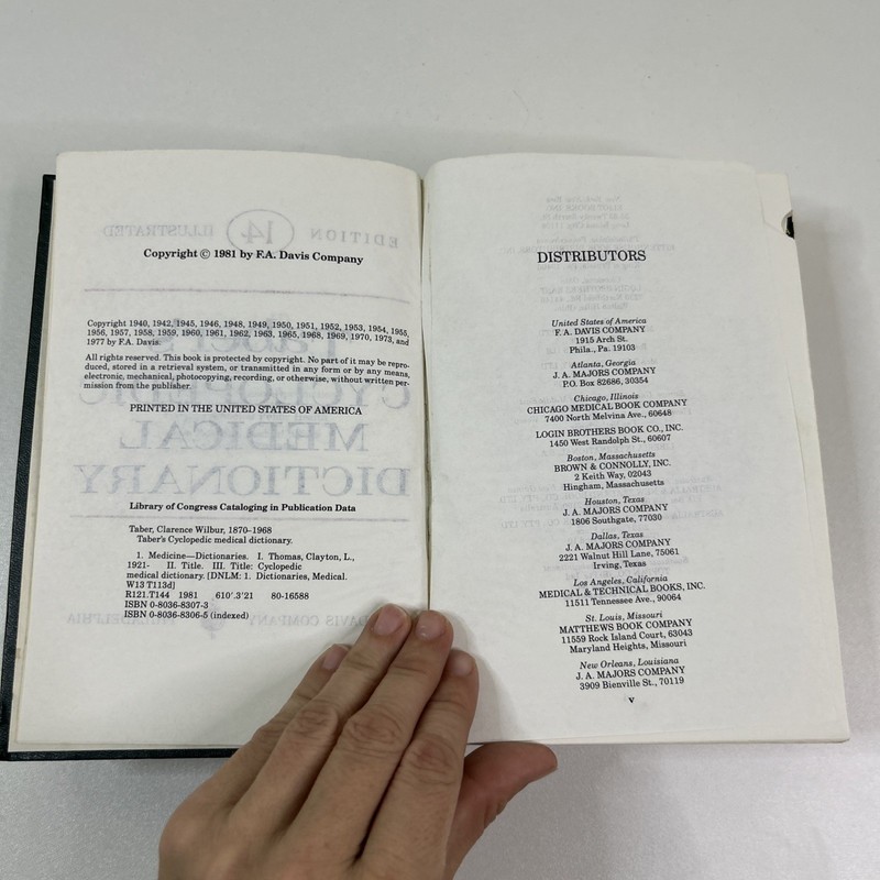 Taber's Cyclopedic Medical Dictionary (Hardback, 1981) F A Davis Company gallery