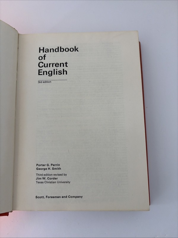 Handbook of Current English Perrin Smith Corder 1968 Hardcover Third Edition gallery
