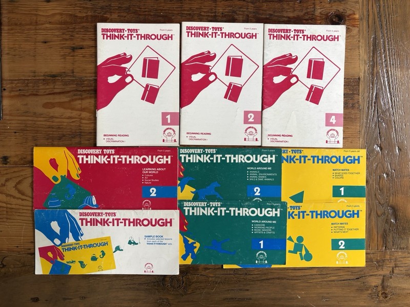 1979 Discovery Toys Think It Through Tile Beginning Reading Lot Of 9
