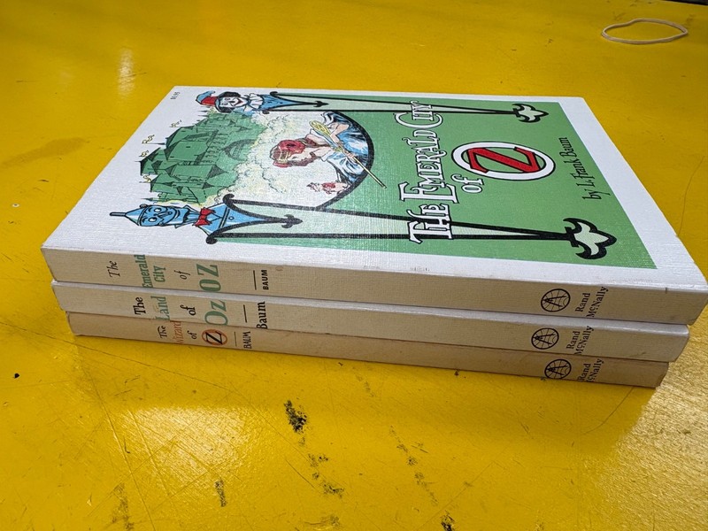Lot of 3 OZ books L Frank Baum Soft cover Rand McNally Vintage wizard of oz gallery